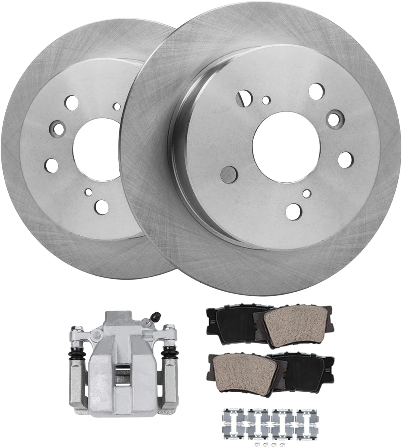 Detroit Axle - Rear Brake Kit for 2007-2011 Toyota Camry, 2008-2011 Avalon, 2007-2012 Lexus ES350, 2009 2010, Rear Disc Brake Rotors Ceramic Brake Pads Brake Caliper Replacement