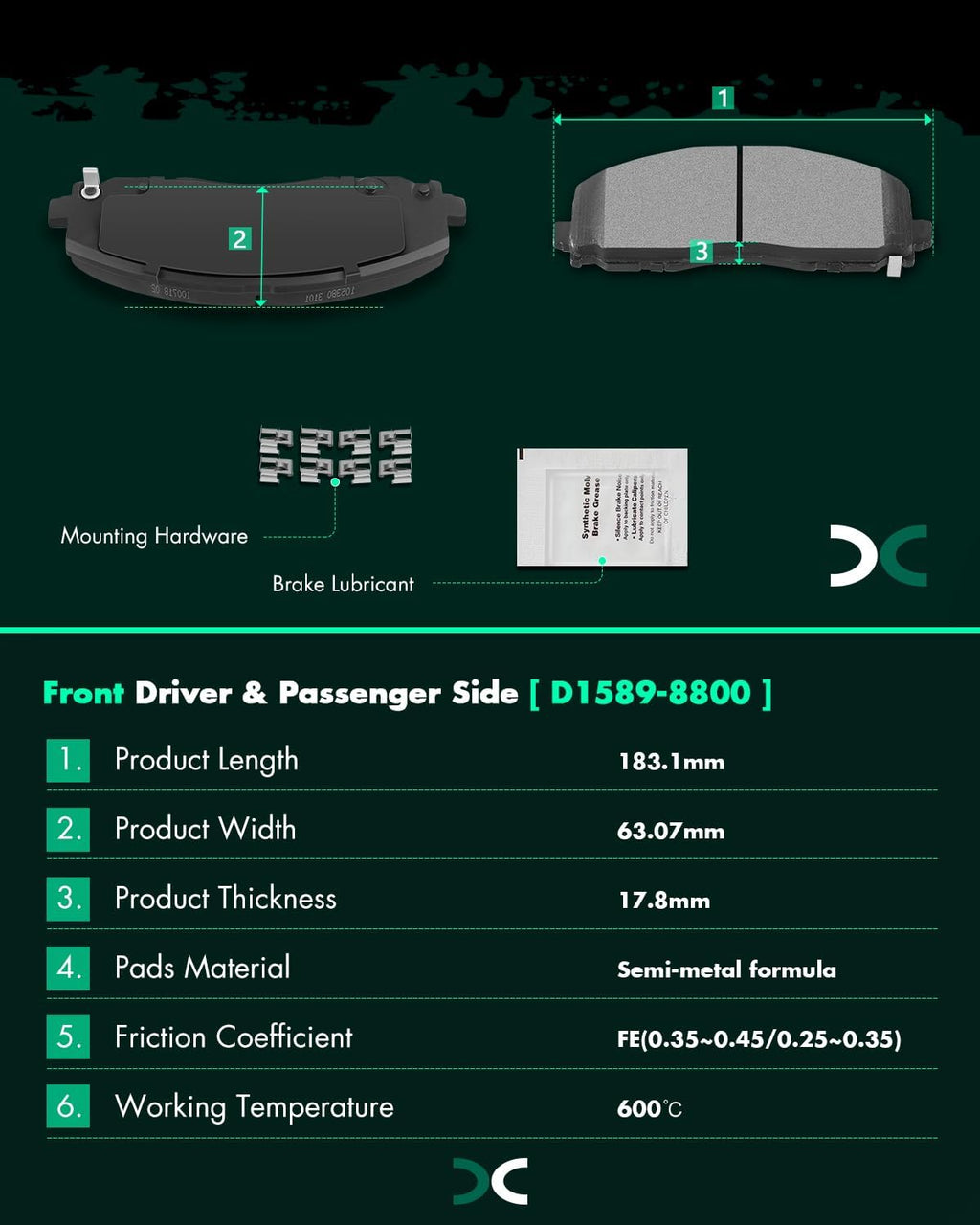 SCITOO Disc Brake Pads and Rotors Front 12.99' Rotors Replacement For Chrysler For Pacifica│For Voyager│For Town & Country,For Dodge For Grand Caravan│For Journey,For Ram For C/V, 5/Lugs Brake Kits