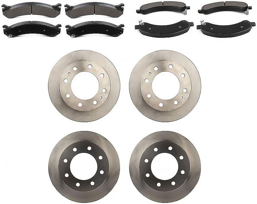 Front & Rear Brake Kit for Chevrolet Avalanche 2500 2002-2006 for Chevy Avalanche 2500 2002-2006 for Chevrolet Silverado 1500 2004-2005 6PCS Semi-metallic Brakes Pads