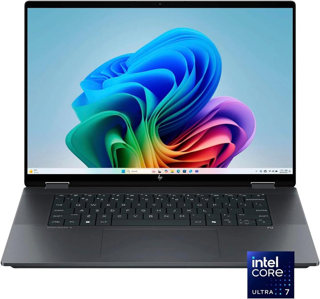 HP OmniBook X Flip AI Powered 2-in-1 Copilot+ Laptop (NextGen Envy x360) 16.0' Touch IPS WUXGA (Intel Ultra 7-258V, 32GB LPDDR5X, 2TB SSD, Backlit KB, Thunderbolt 4, Win11P) w/DKZ USB Port Expander