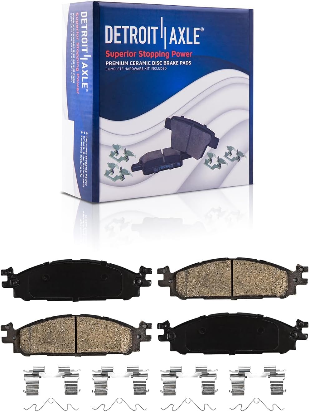 Detroit Axle - Front Brake Kit for 2009-2011 Ford Flex 2010 Taurus Lincoln MKT 2009-2010 MKS, Disc Brake Rotors Ceramic Brakes Pads with Hardware Replacement : 12.80' inch Rotor