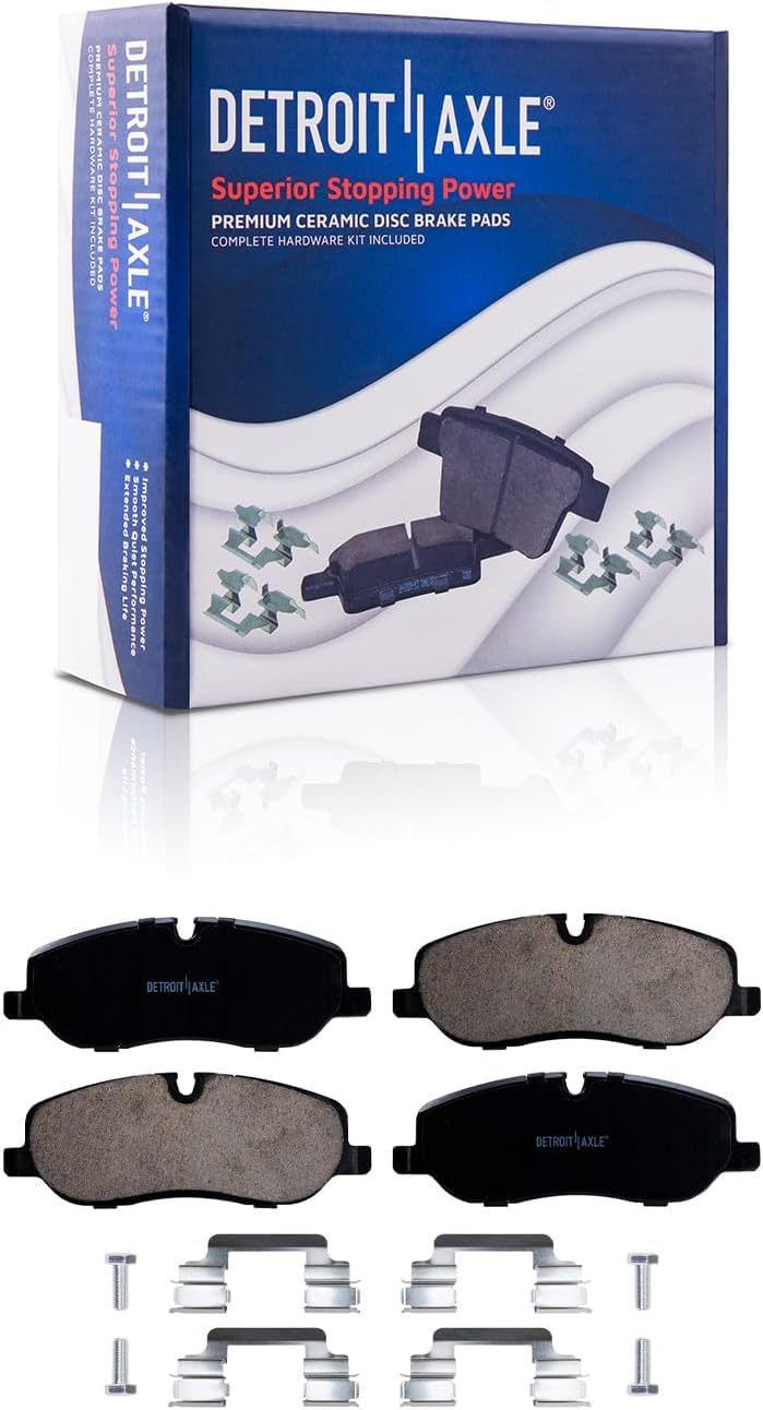 Detroit Axle - Front and Rear Disc Rotors Ceramic Brake Pads Wheel Hub and Bearing Replacement for Land Rover LR3 Range Rover Sport - 12pc Set