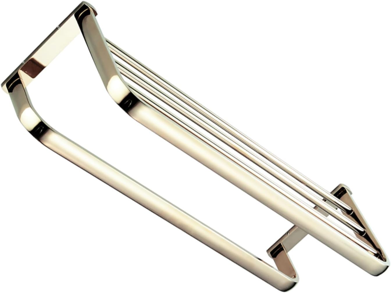 WOONEKY Wall-Mounted Brass Towel Rack 58cm Gold Tone Bathroom Towel Storage Holder Bathroom and Kitchen Multifunctional Drying Rail