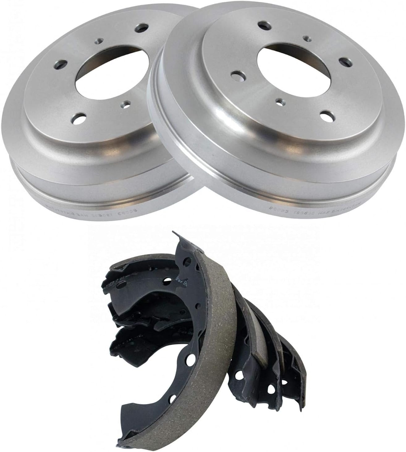 TRQ Brake Drums & Shoes Rear Kit Compatible with 01-06 Nissan Sentra