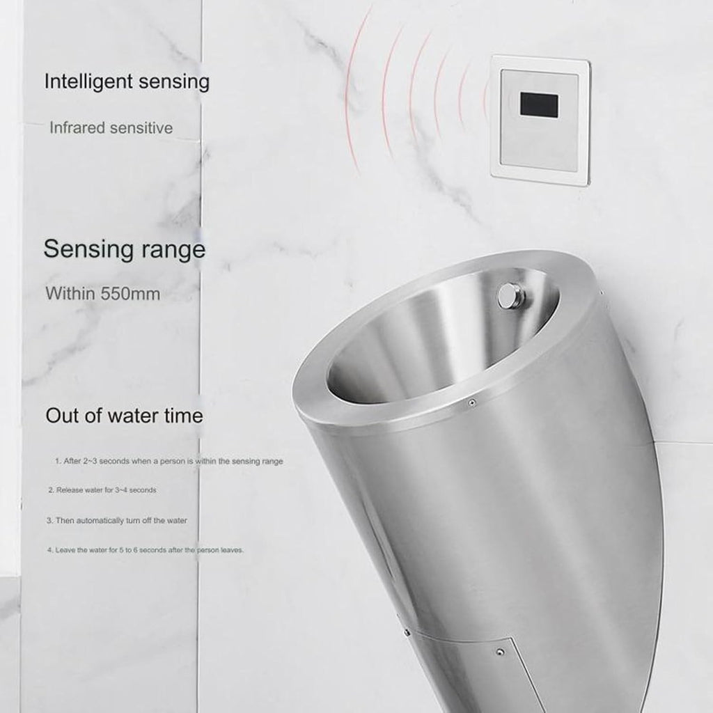 Wall Mounted Smart Men Urinal, 304 Stainless Steel Bathroom Urinals, Toilet Efficient Flushing Urinal, Male Sanitary Ware Public Toilet Urinal,Gold(Gold)