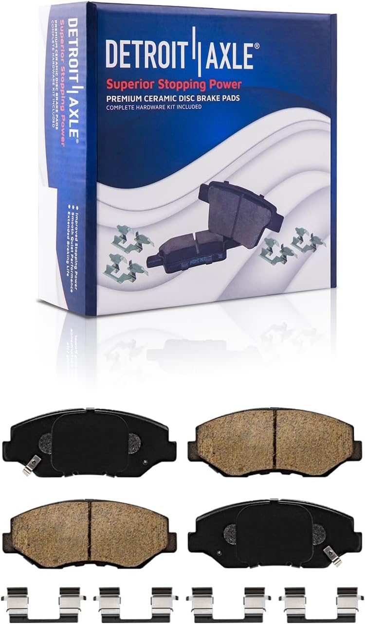 Detroit Axle - Brake Kit for 2003 2004 2005 2006 2007 Honda Accord, Disc Brake Rotors Ceramic Brakes Pads Replacement: 11.10' inch Front and 10.24' inch Rear Rotors