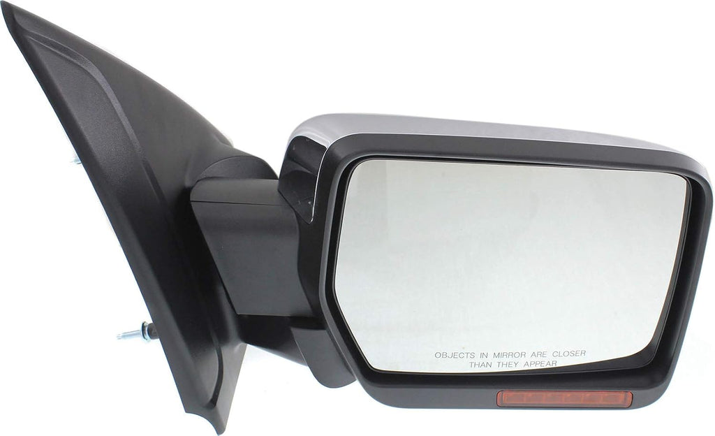 Kool Vue Driver & Passenger Side Power Heated Mirrors for Ford F-150 2011-2014 Power Fold With Signal Light, Memory & Puddle Lamp; Without Blind Spot Monitor Chrome