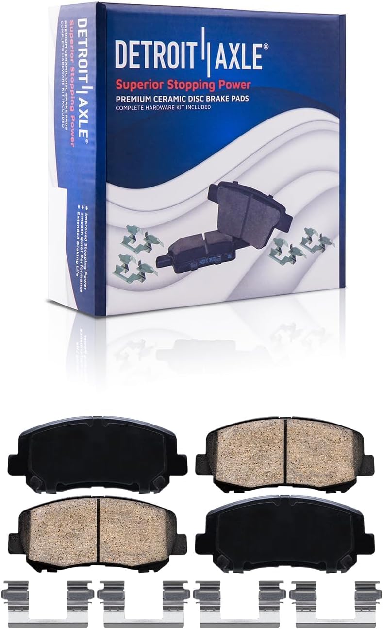 Detroit Axle - Brake Kit for 2015-2017 Chrysler 200, Disc Brake Rotors Ceramic Brakes Pads Replacement : 12.99' inch Front & 10.95' inch Rear Rotor