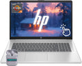 HP Touchscreen Laptop, 17.3' Business Laptop Computer, Windows 11, 16GB RAM 1TB SSD, AMD Ryzen 5 7430U, HD+ 1600 x 900 Display, Camera Privacy Shutter, SageNova Earphones, Silver