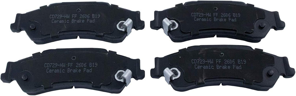 TRQ Performance Rear Brake Pad & Rotor Set Ceramic Drilled Slotted Rotors Calipers Compatible with 98-05 Chevrolet Blazer 98-04 S10 GMC Sonoma 98-01 Jimmy Oldsmobile Bravada 98-00 Isuzu Hombre