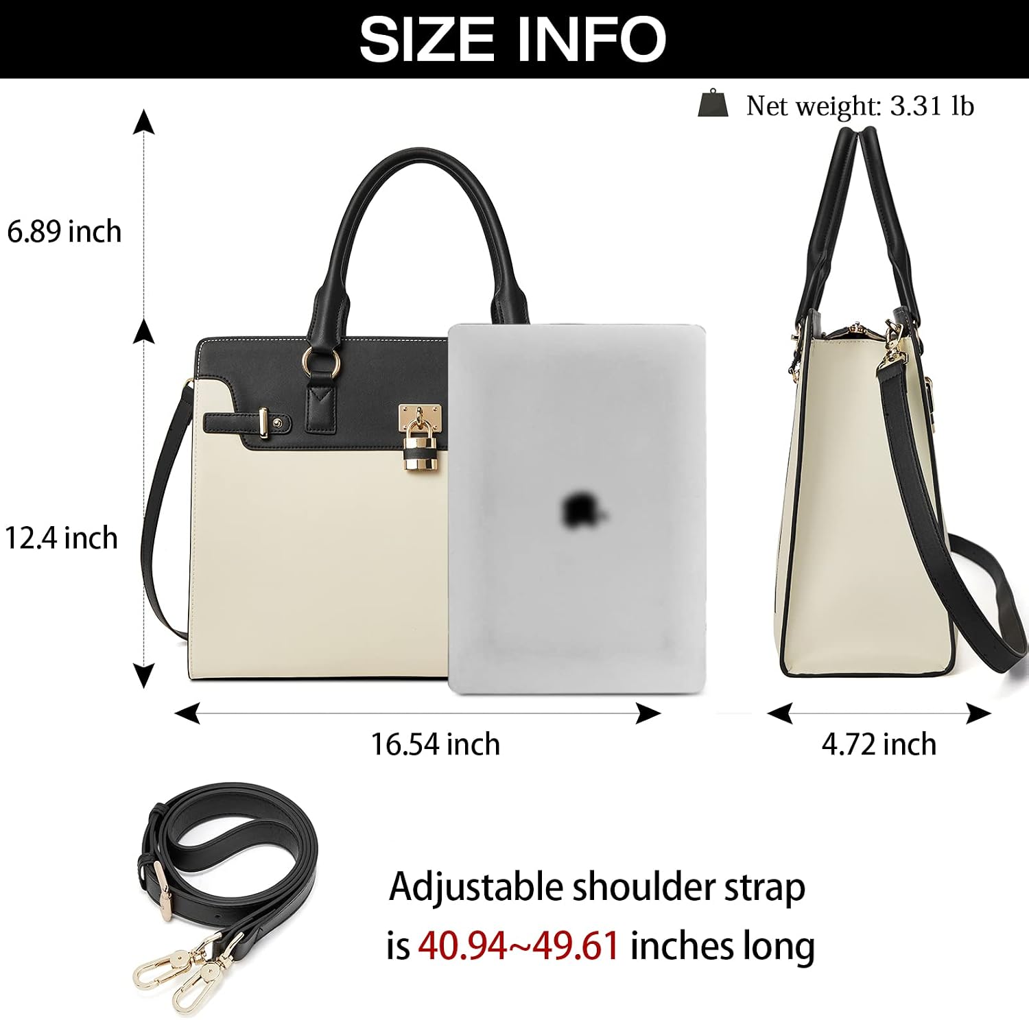 BOSTANTEN Briefcase for Women 15.6 inch Leather Laptop Bag Vintage Slim Lawyer Business Bag Stylish Work Purse