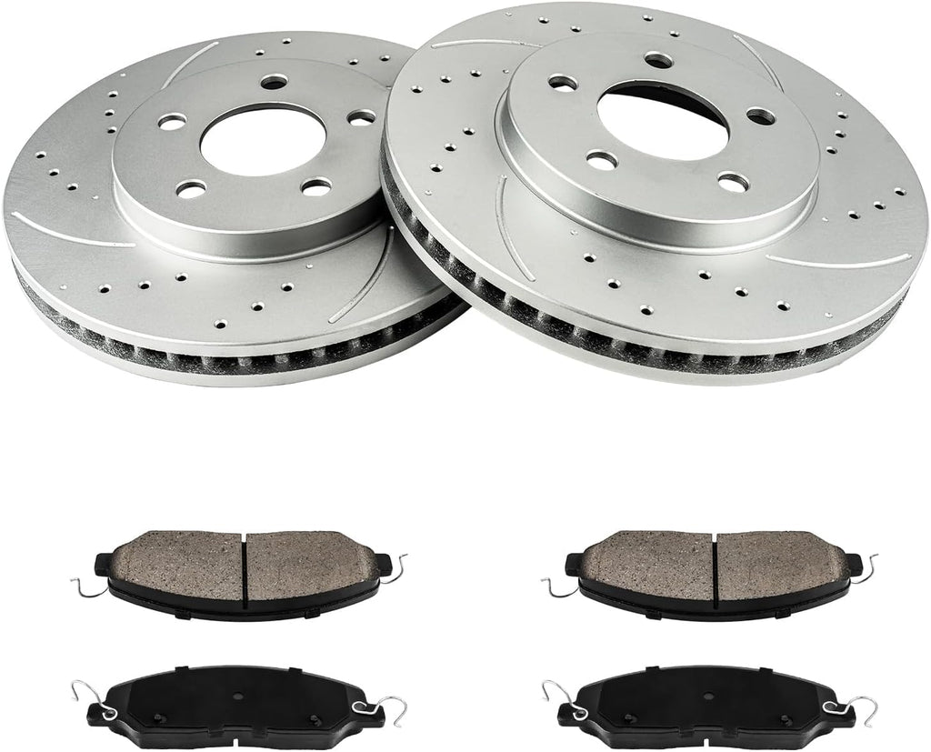 KAX Front Brake Kit for Ford Mustang 2005 2006 2007 2008 2009 2010, 11.54inch Brake Rotors Pads Kit, #54130+D1081 Front Brakes