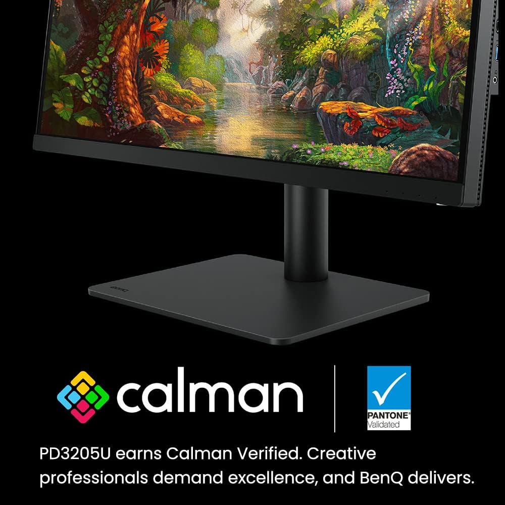 BenQ PD3205U 32 inch 4K UHD IPS Monitor USB-C, 99% sRGB and Rec.709, HDR10, Ergonomic Design, Eye-Care, Built-in Speakers (Renewed)
