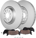 Detroit Axle - Front Brake Kit for Volkswagen Arteon Jetta GTI Golf R CC Audi A3 Quattro Q3 S3, 13.39' inch Disc Brake Rotors Ceramic Brakes Pads with Hardware Replacement