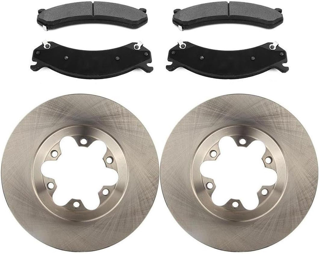 Front Brake Pads and Rotors Kit, Replacement Brakes Kit for Chevy Silverado 3500 5.7L 2004-2007, for Chevrolet Silverado 3500 6.0L 2001-2006, for Chevrolet Silverado 3500 6.6L 2001-2006