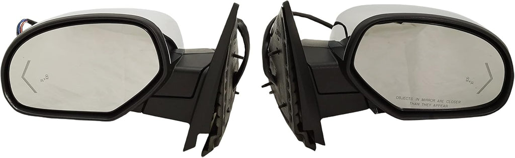 Kool Vue Left & Right Power Heated Mirrors for Chevrolet Tahoe Suburban 1500 GMC Yukon 2007-2014 Power Fold With Signal Light, Blind Spot Monitor, Memory & Puddle Lamp; Without Auto-Dimming Chrome