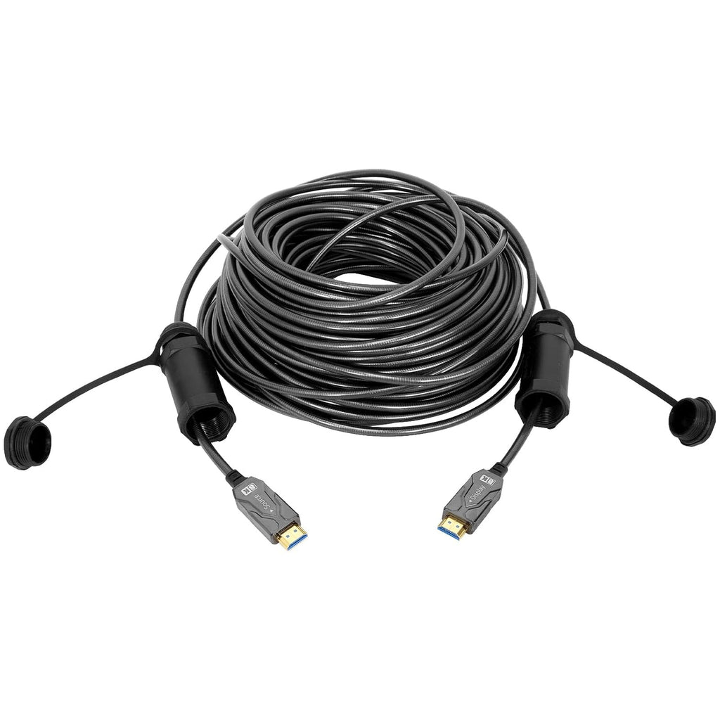 DTECH 100ft Fiber Optic HDMI Cable 2.1 4k 120Hz 8K 60Hz 48Gbps High Speed HDR eARC HDCP 2.2 2.3 3D Outdoor Armored Long HDMI Cord Waterproof IP68 for Laptop Monitor TV Xbox PS4/PS5, Unidirectional
