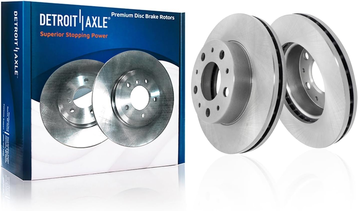 Detroit Axle - Front Brake Kit for 2014-2024 Ram ProMaster 1500 2500 3500, Disc Brakes Rotors Ceramic Brake Pads Replacement: 11.81' inch Rotor