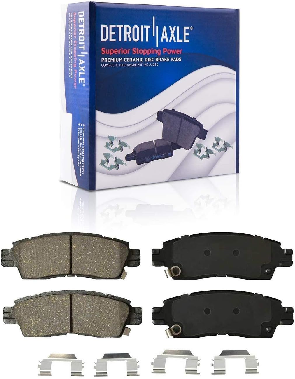 Detroit Axle - Rear Disc Brake Rotors & Ceramic Brake Pads Wheel Hubs +24pc Lug Nuts w/keys Replacement for Enclave Acadia Traverse Outlook - 32pc Set