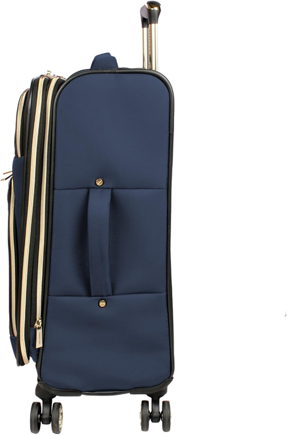 Kenneth Cole REACTION Chelsea 2-Piece Bundle - 20' Chevron Expandable 8-Wheel Carry-On Suitcase & Matching 15' Laptop Backpack, Navy