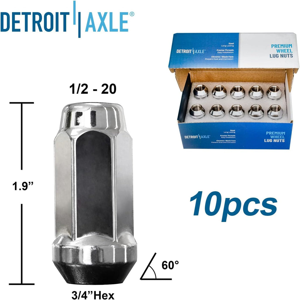 Detroit Axle - REAR Brake Kit for Ford 09-19 Flex 10-19 Taurus 11-12 Edge Lincoln MKX 09-12 MKS, Disc Brake Rotors Ceramic Brakes Pads Replacement Wheel Bearing Hubs Lug Nuts: 12.99' inch Rotor