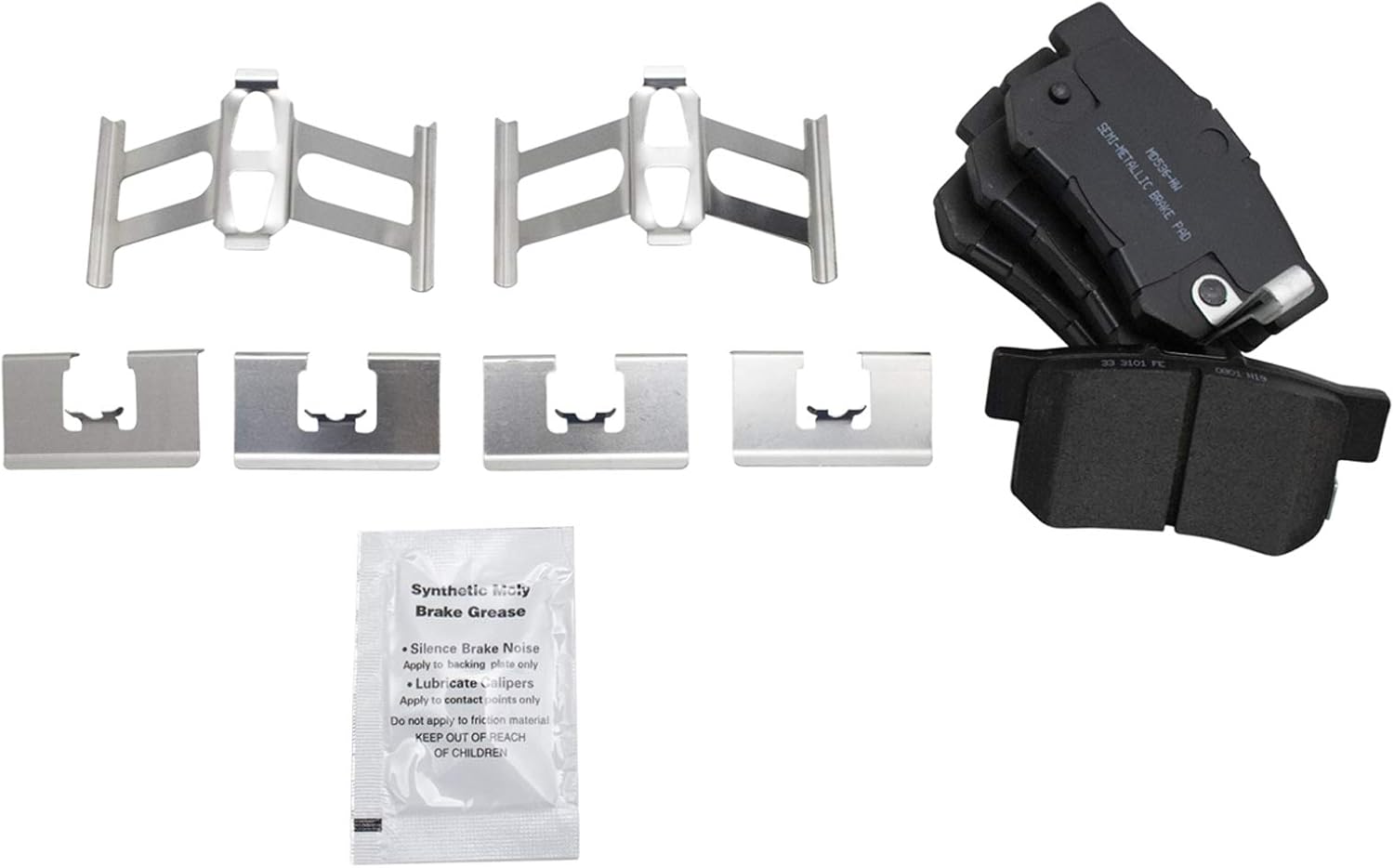 TRQ Rear Brake Pad and Rotor Set Semi Metallic Solid Rotors Calipers Compatible with 2007-2008 Acura TL 2003-2011 Honda Element