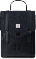 Islander Carloway Backpack for Men & Women, With Laptop Sleeve, Harris Tweed Vegan Leather (Black Herringbone)