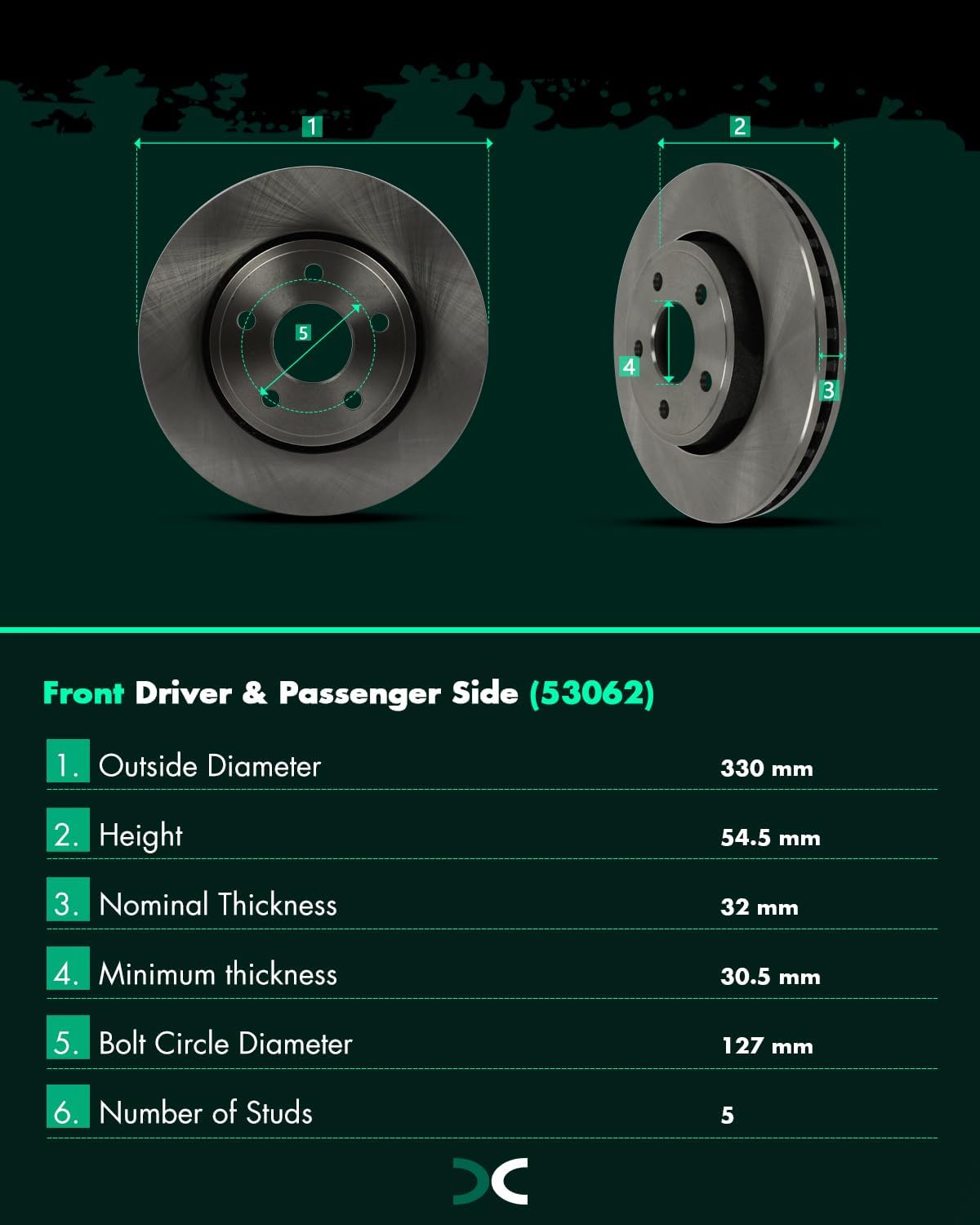 SCITOO Front 12.99' Brake Pads and Rotors Kits Fit For Dodge For Durango 2011-2020,For Jeep Grand Cherokee 2011-2018