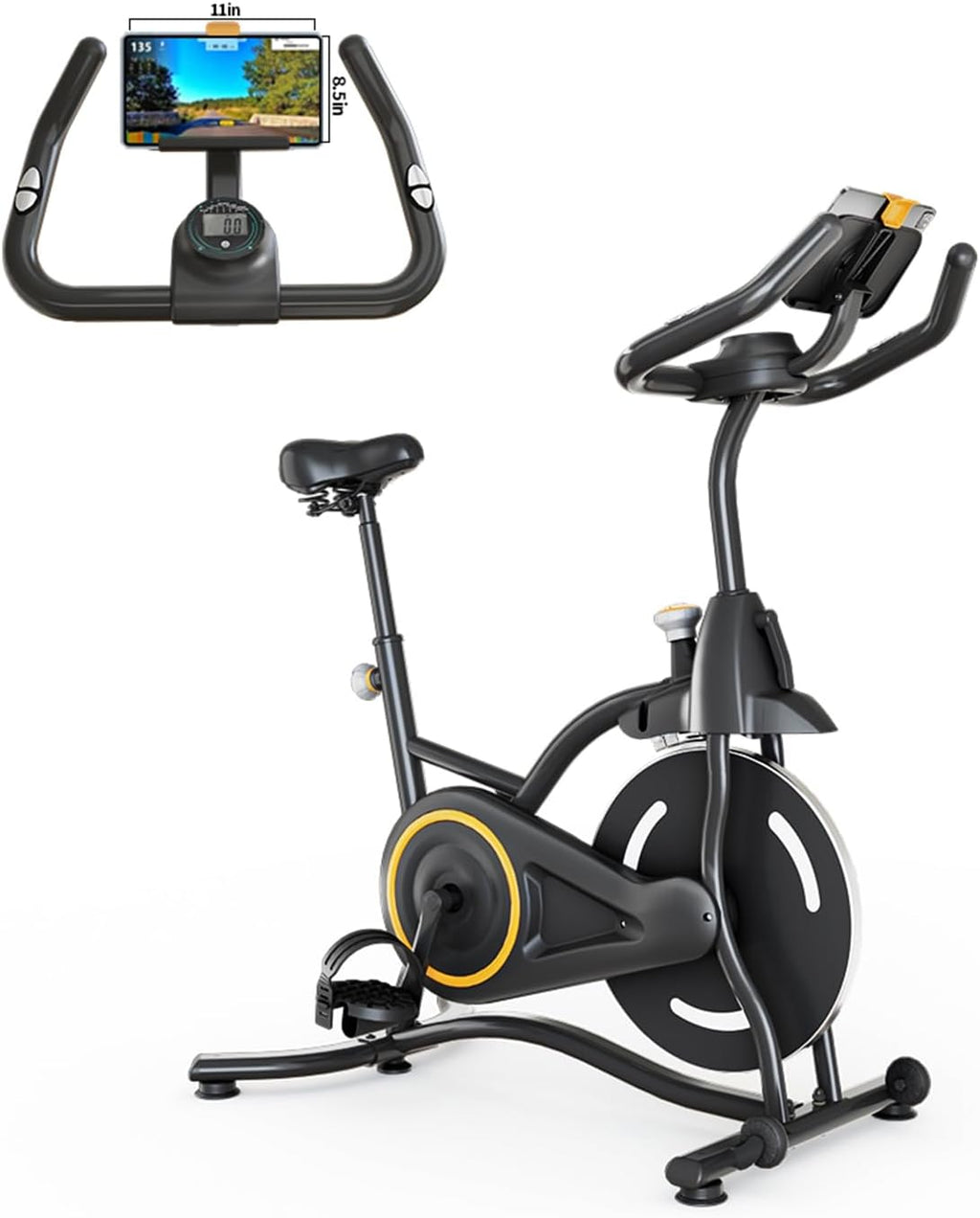 Exercise Bike,Stationary Bikes for Home,Adjustable Workout Bike, Professional Exercise Bikes for Home, Efficient Workout Bike with Smartphone Mount & Digital Pulse Display