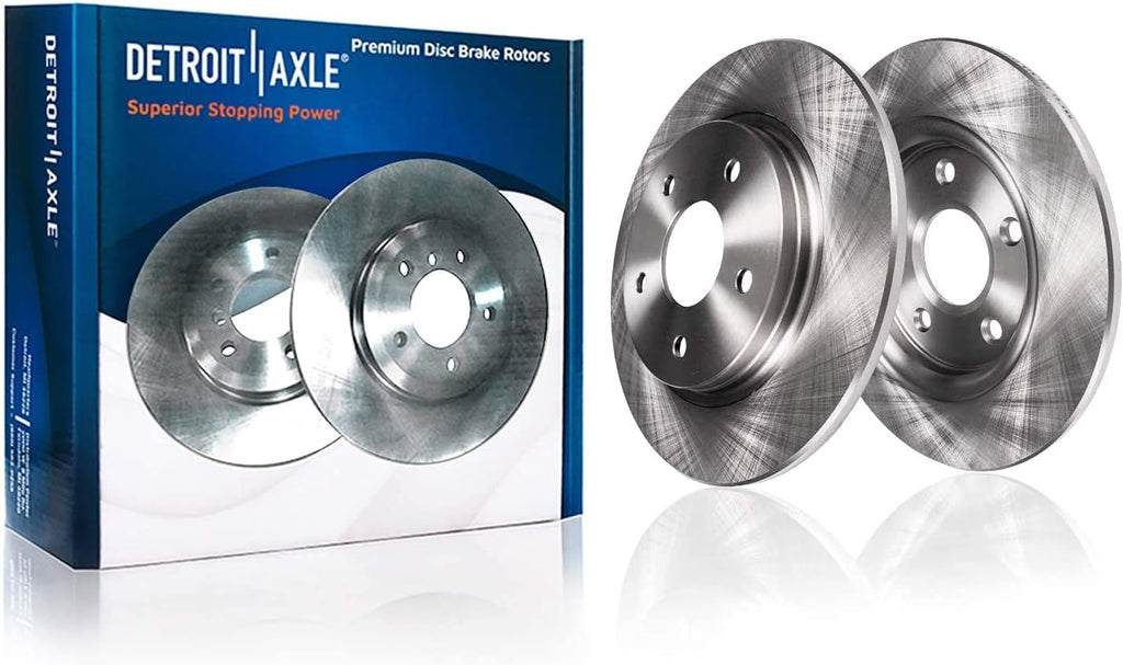 Detroit Axle - Rear Wheel Bearing Hubs Brake Kit for 2002-2005 Ford Explorer Mercury Mountaineer 2003 2004, Disc Brake Rotors Ceramic Brake Pads Wheel Bearing Hubs Replacement [11.85 inch Rotors]