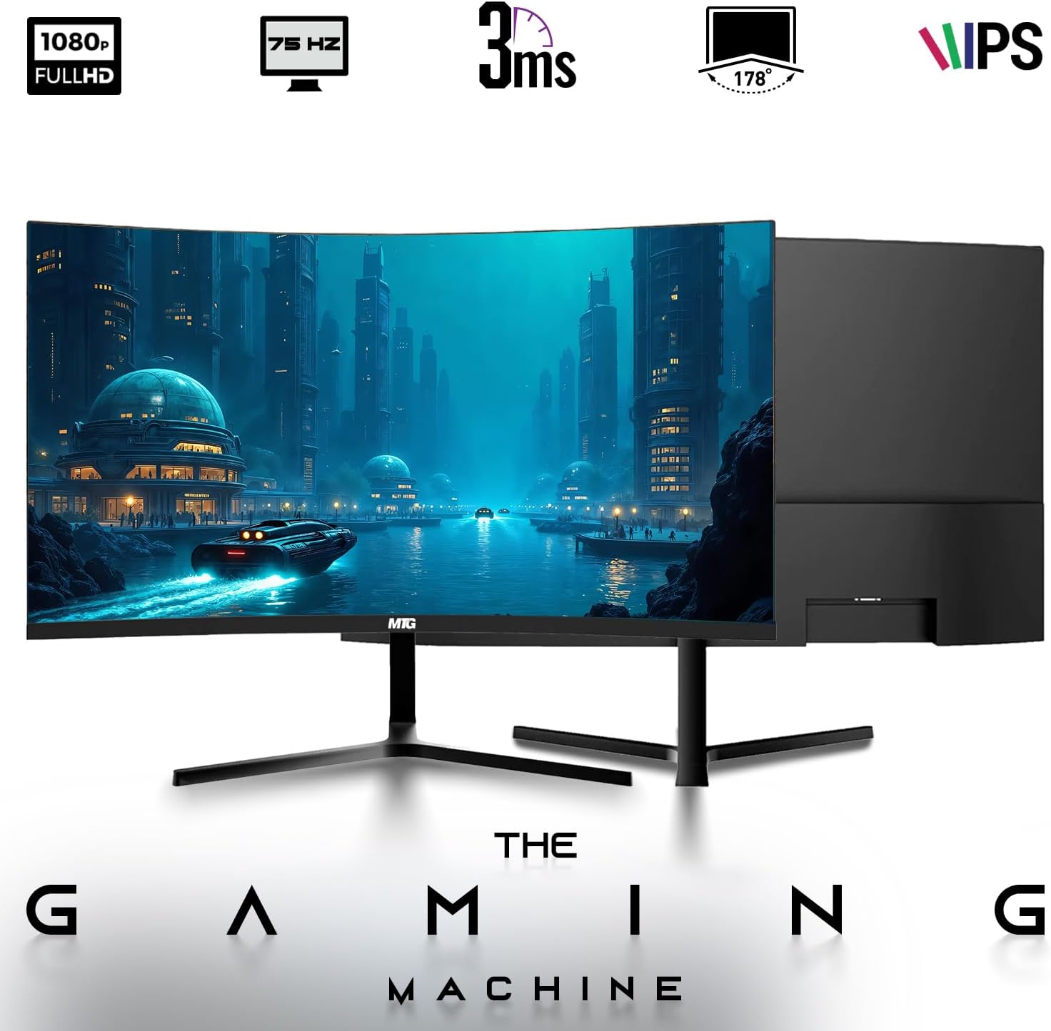 HP Gaming PC Desktop Computer – AMD Pro A10-9700,GT 1030 Graphics,16GB RAM,1TB SSD,27 Inch Curved Monitor,RGB Keyboard with AI Copilot,Mouse,WiFi,RGB Headphone,Windows 11(Renewed)