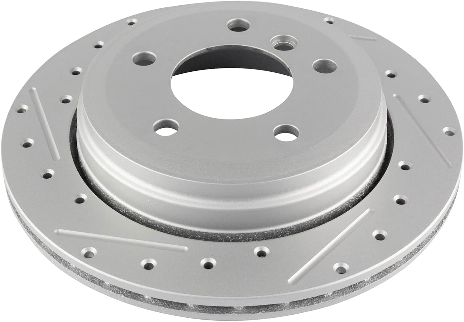TRQ Performance Rear Brake Pad and Rotor Set Ceramic Drilled Slotted Coated Rotors Calipers Compatible with 2001-2003 BMW 325xi