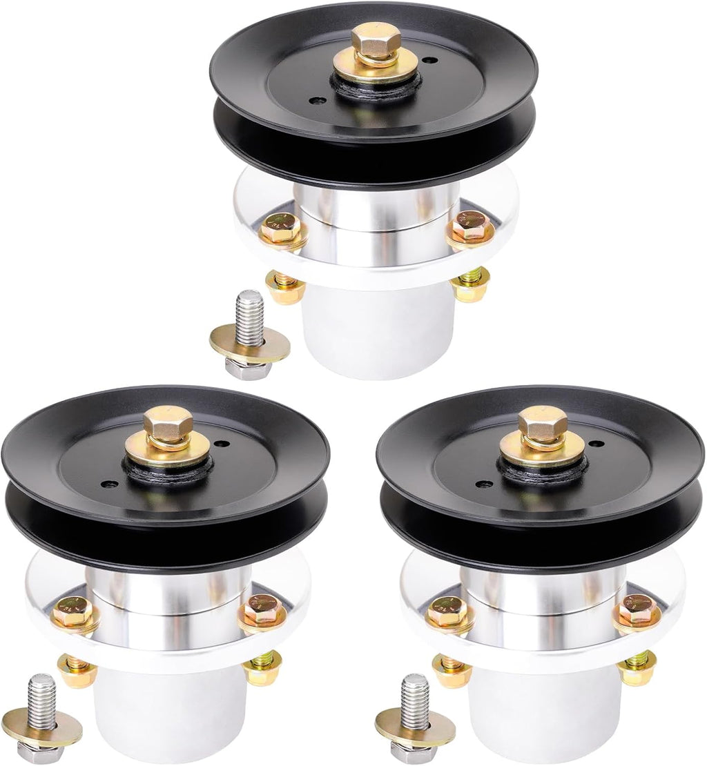Spindle Assembly 037-2000-00 037-2050-00 with 033-4890-00 Pulley Fit for Bad Boy MZ & MZ Magnum 54' Deck, Bad Boy ZT Avenger 54' Deck Lawn Mower (3 Pack)