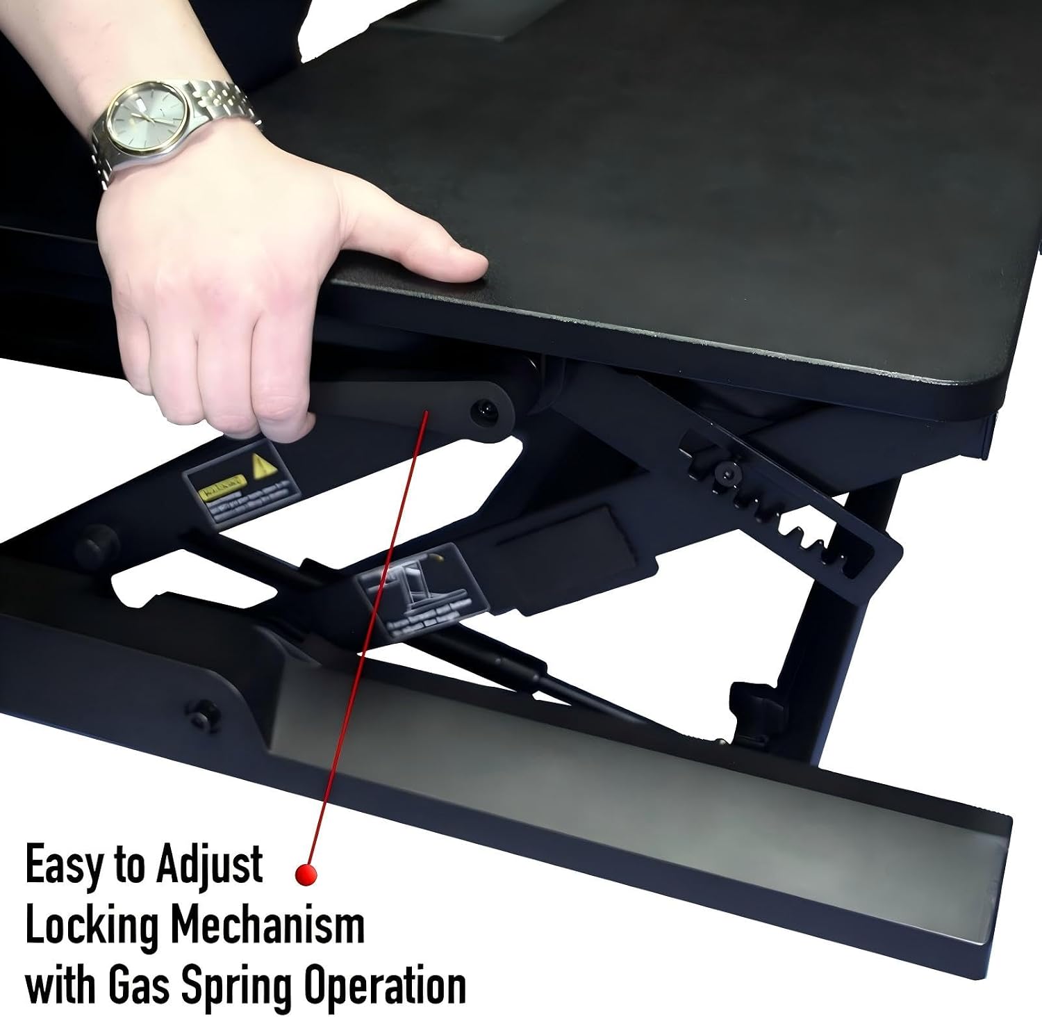 Standing Desk Converter 32 x 24 Inches - Height Adjustable Sit to Stand Riser with Keyboard Tray, Ergonomic Workstation for Home Office, Black