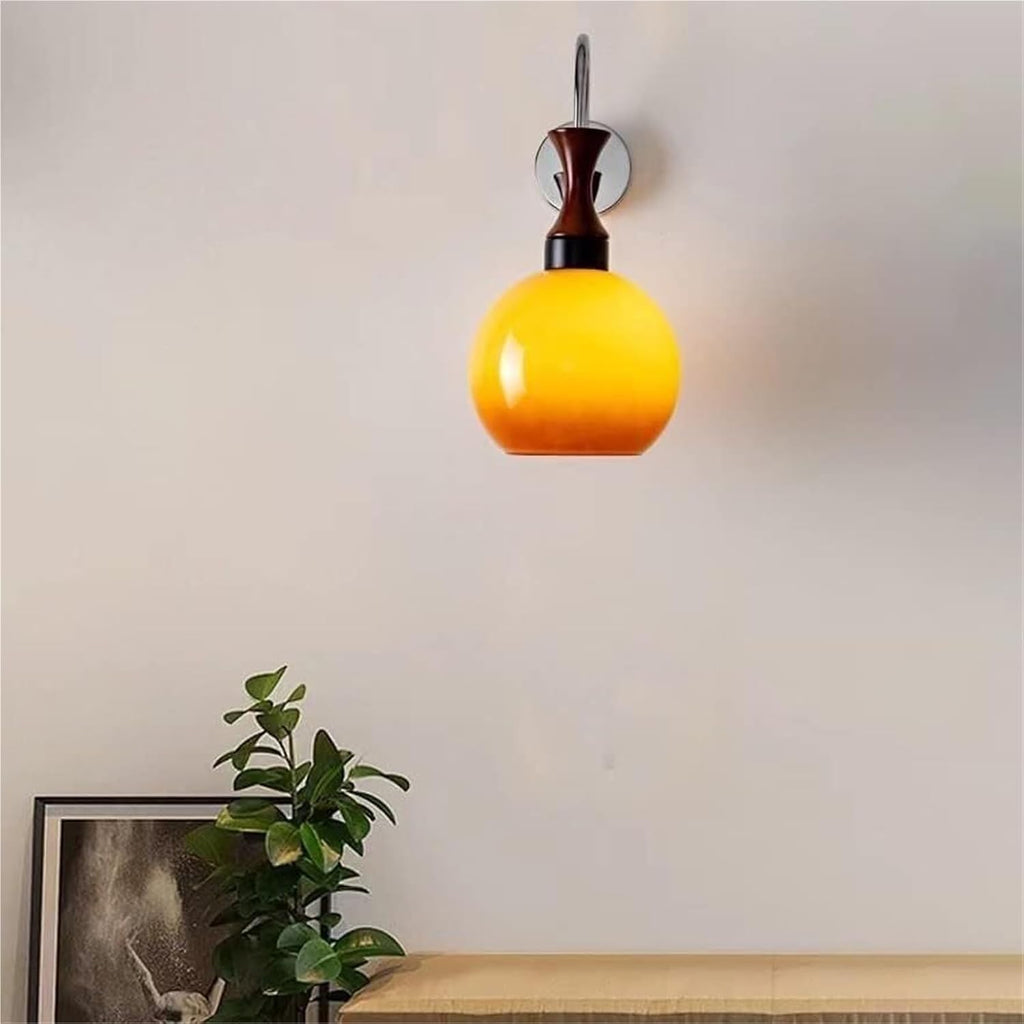 Wall Sconces Modern Industrial Iron Lamp Indoor Decor Mounted Light Glass Lampshade for Bathroom Living Room Bedroom(Gold)(Silver)