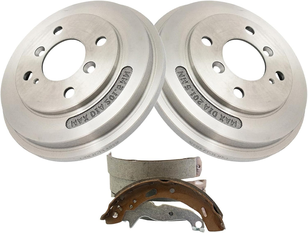 TRQ Rear Brake Drum & Shoe Kit 4-Lug for 2011-2016 Ford Fiesta New