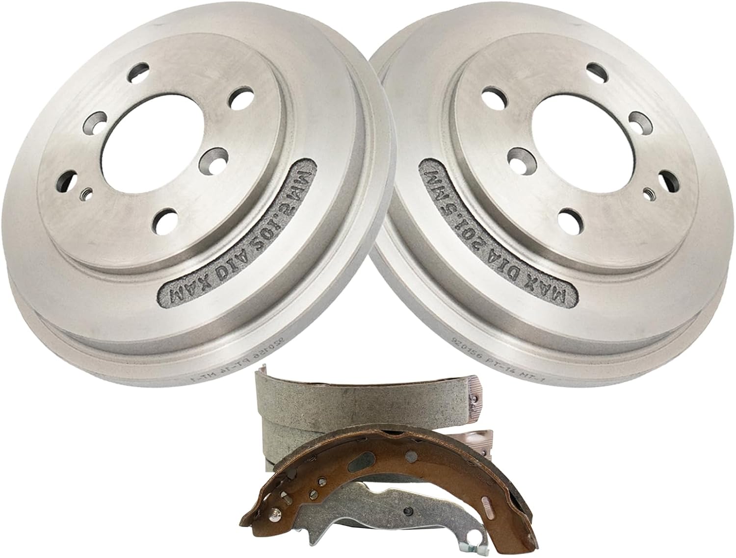 TRQ Rear Brake Drum & Shoe Kit 4-Lug for 2011-2016 Ford Fiesta New