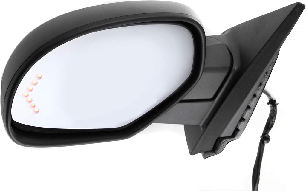 Kool Vue Left Power Heated Mirror for Chevrolet Silverado 1500 GMC Sierra 1500 2007-2013 Power Fold With Signal Light & Puddle Lamp; Without Blind Spot Monitor, Memory & Auto-Dim with 2 Caps New Body