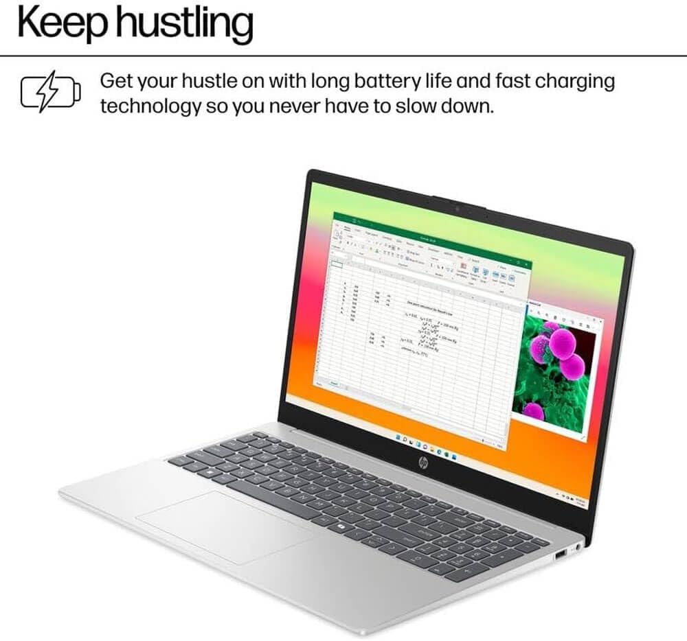 HP OmniBook 3 15.6-inch Touchscreen Laptop Bundle, AMD Ryzen AI 5 340, Radeon 840M, 16 GB RAM, 512 GB SSD, Windows 11 Home, Includes 2 Year Warranty & Webroot Antivirus + AUX HDMI