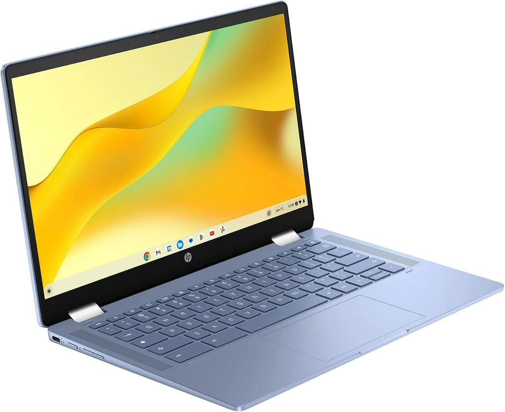 HP Chromebook x360 14 inch FHD IPS Touch 2-in-1 Laptop, Intel Processor N100, 4GB RAM, 64GB eMMC, Chrome OS, Sky Blue, 14b-cd0130wm (Renewed)