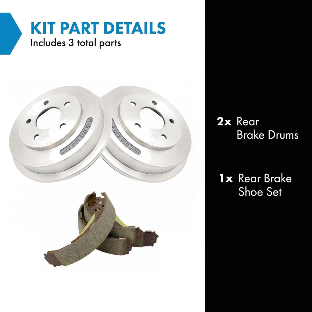 TRQ Rear Brake Shoe Drum Kit Compatible with 09-10 Chevrolet Cobalt 10-11 HHR 09 Pontiac G5