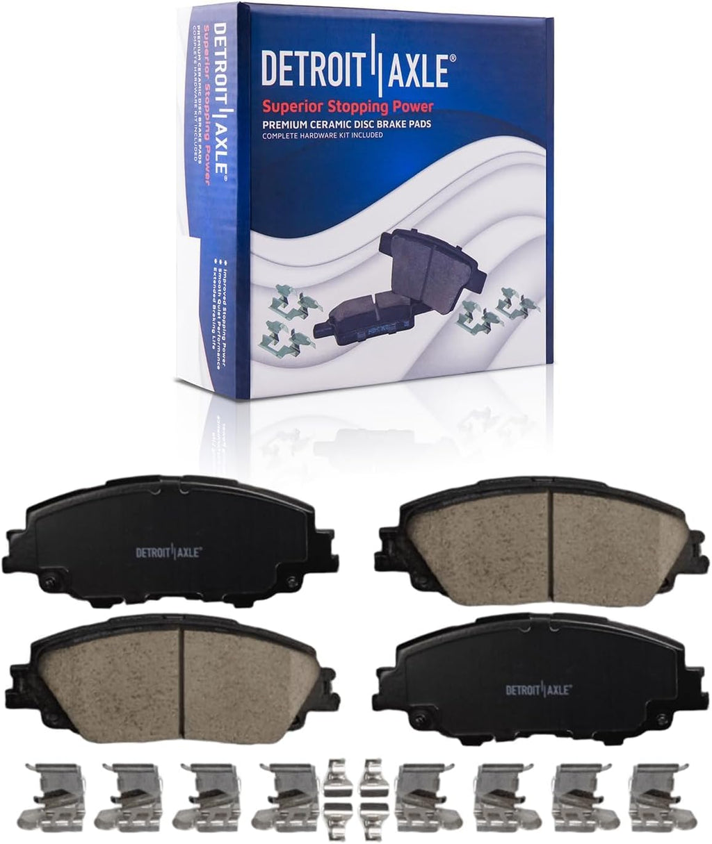Detroit Axle - Brake Kit for 2019 2020 2021 2022 2023 2024 Toyota Corolla Drilled and Slotted Disc Brake Rotors Ceramic Brakes Pads Replacement : 11.14' inch Front and 10.43' inch Rear Rotor