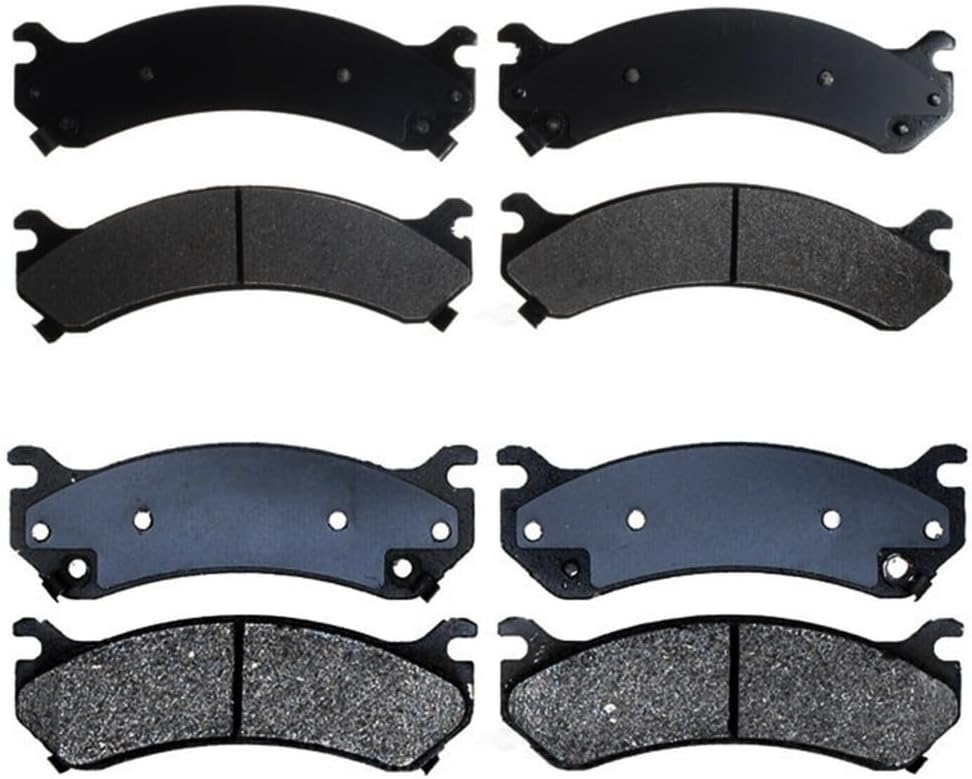 Ceramic Brake Pad Kit for Chevy Silverado 1500HD 2001-2006 & 2500HD Classic 2007 | 8-Piece Front/Rear Brake Set | Silver Anti-Noise Shims | BCVC50552-168