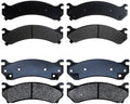 Ceramic Brake Pad Kit for Chevy Silverado 1500HD 2001-2006 & 2500HD Classic 2007 | 8-Piece Front/Rear Brake Set | Silver Anti-Noise Shims | BCVC50552-168