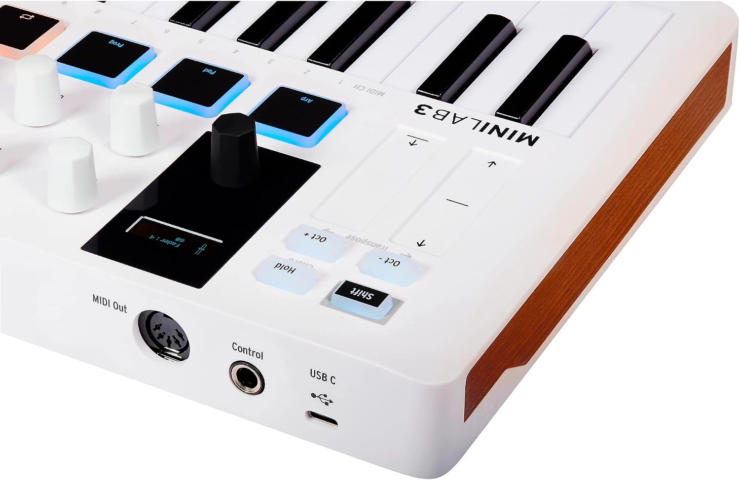 Arturia MiniLab 3 Portable MIDI Keyboard Controller with Pig Hog MIDI Cable & Polishing Cloth - 25 Key MIDI Controller, White Mini Keyboard for Recording Studio, Music Equipment with Software Included