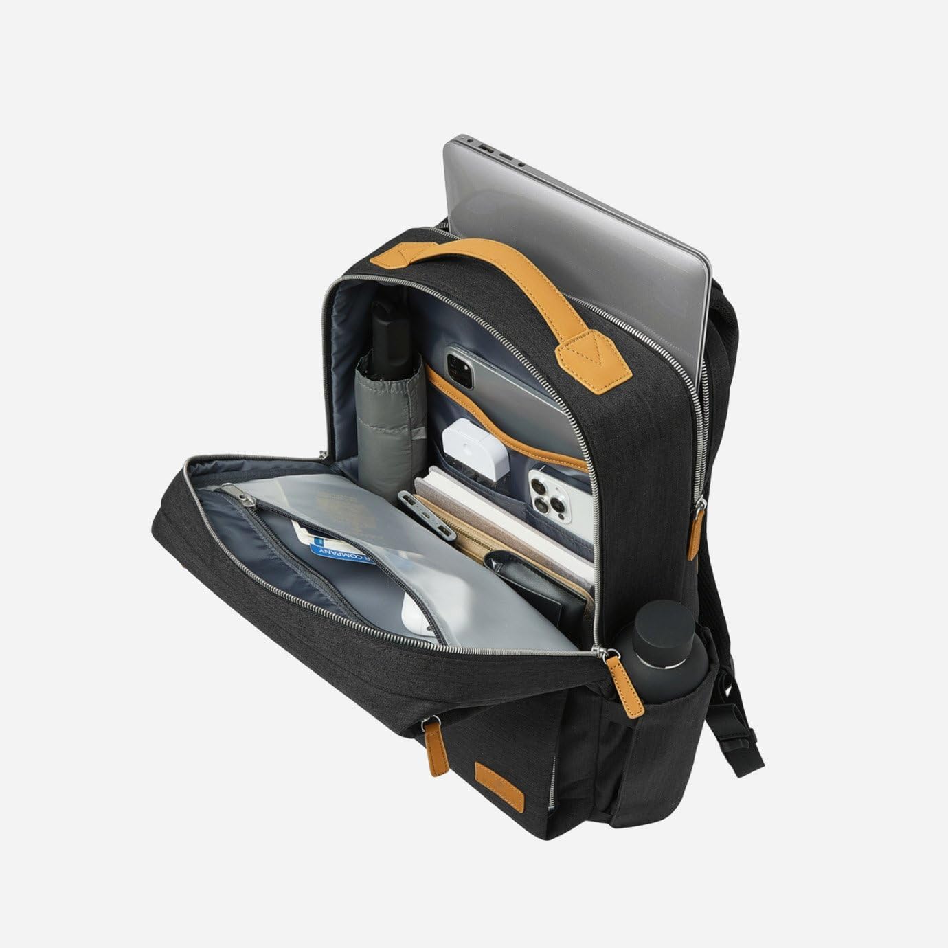 Nordace Siena Pro 15 Smart Backpack with USB Charging - 16' Laptop Backpack, 20L Daily Backpack for Travel, Everyday, or Work (Black-Brown)