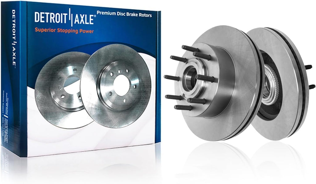 Detroit Axle - RWD Brake Kit for 2012-2022 Ford F-250 Super Duty 2013-2022 F-350 Super Duty Disc Brake Rotors Ceramic Brakes Pads with Hardware Replacement : 14.29' inch Front and Rear Rotor