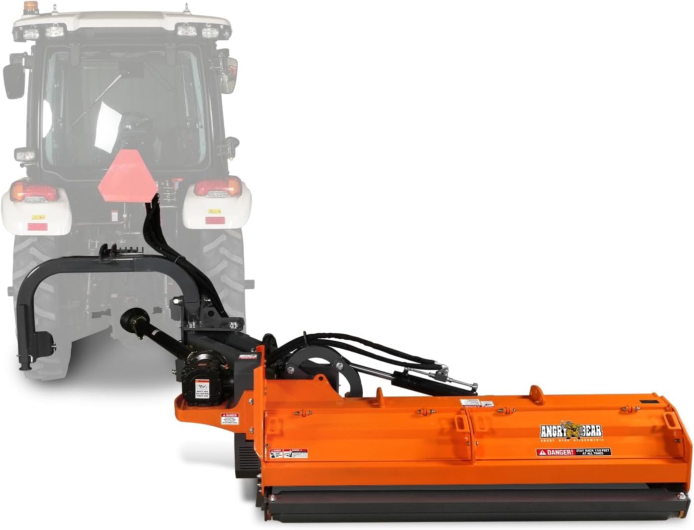 MechMaxx 78' Heavy Duty PTO Drive 3 Point Offset Ditch Bank Verge Flail Mower for 80-110HP CAT 2 Tractor, 122'' Offset Distance,55°/90° Rotation Angle, 18 Hammers, Model VBM78