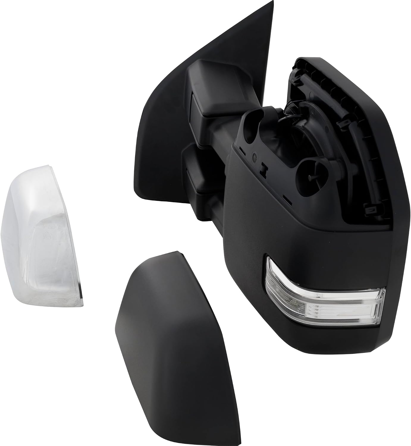 Kool Vue Driver Side Power Heated Towing Mirror for Ford F-250 F-350 Super Duty 2017-2022 Manual Fold With Signal Light; Without Blind Spot Monitor, Memory & Puddle Lamp Textured