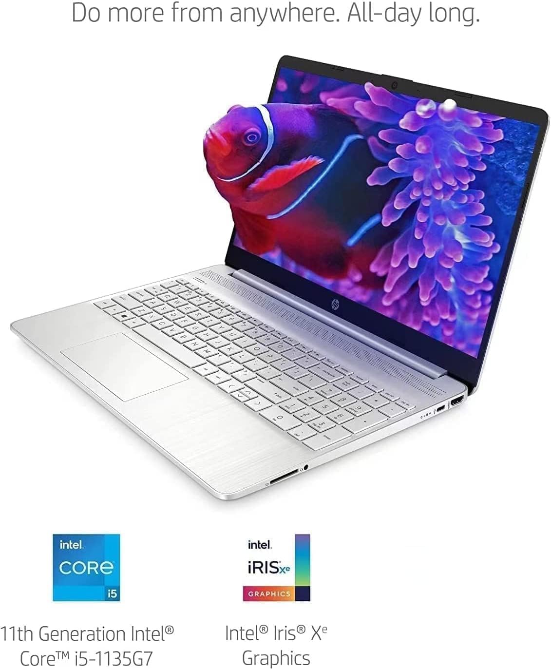 HP 15 15.6' Full HD Business Laptop Computer[Windows 11 Pro], Intel Core i5-1135G7 (up to 4.2 GHz), 8 GB DDR4 RAM, 256 GB PCIe SSD, Iris Xe Graphics, Numeric Pad, Wi-Fi 6, HDMI, Type-C, w/Hub